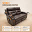 Fauteuil inclinable VANSOFA, canapé inclinable 2 places avec massage et chaleur, canapé fonctionnel sans outils, fauteuil inclinable USB-A et USB-C pour le salon-130374271