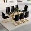 Ensemble de table de salle à manger 71 ", ensemble de table de salle à manger avec plateau en verre trempé et base en métal doré et chaises en similicuir