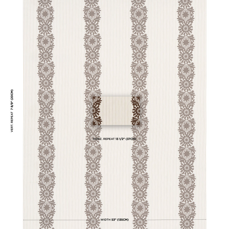 Joelle Stripe Fabric, Chocolate