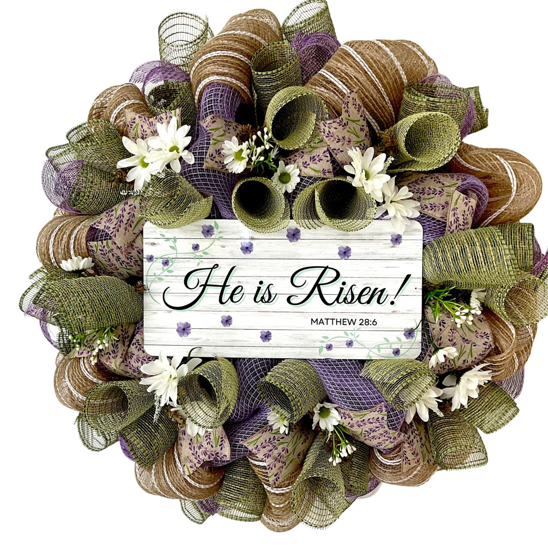 Religious Easter Wreath He Is Risen The Holiday Aisle®