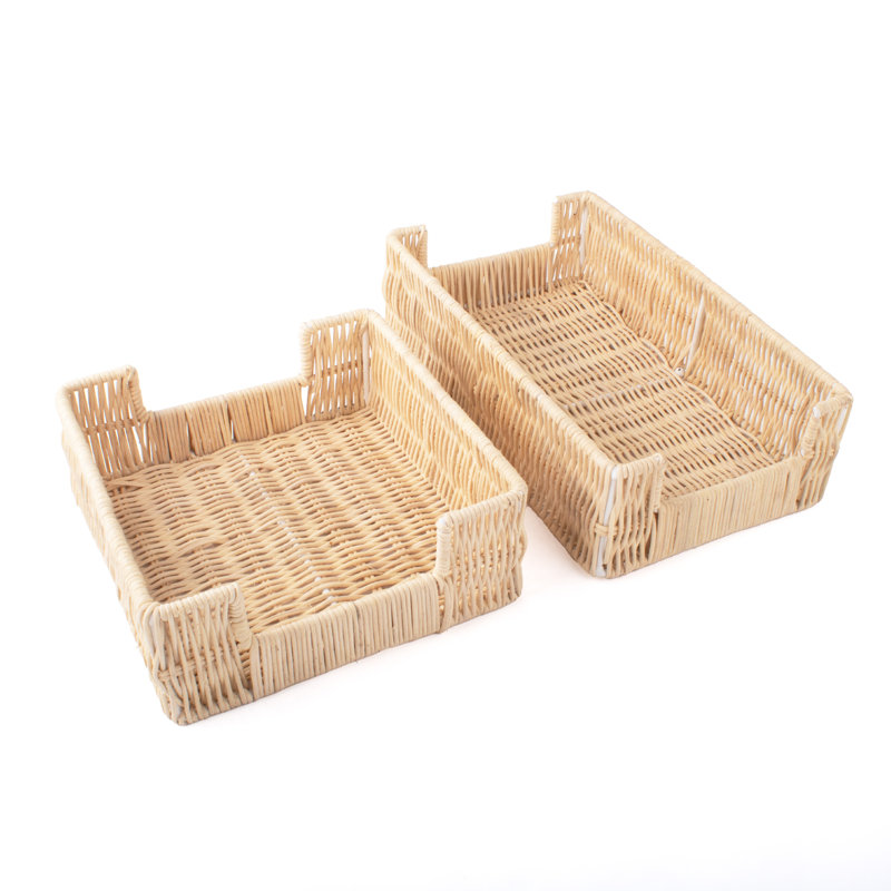 Plateau à serviettes en rotin naturel, H 2 po x l 9 po x P 5 po, Rectangle