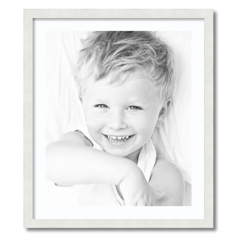 Wood Matte Picture Frame with Mat, Super White