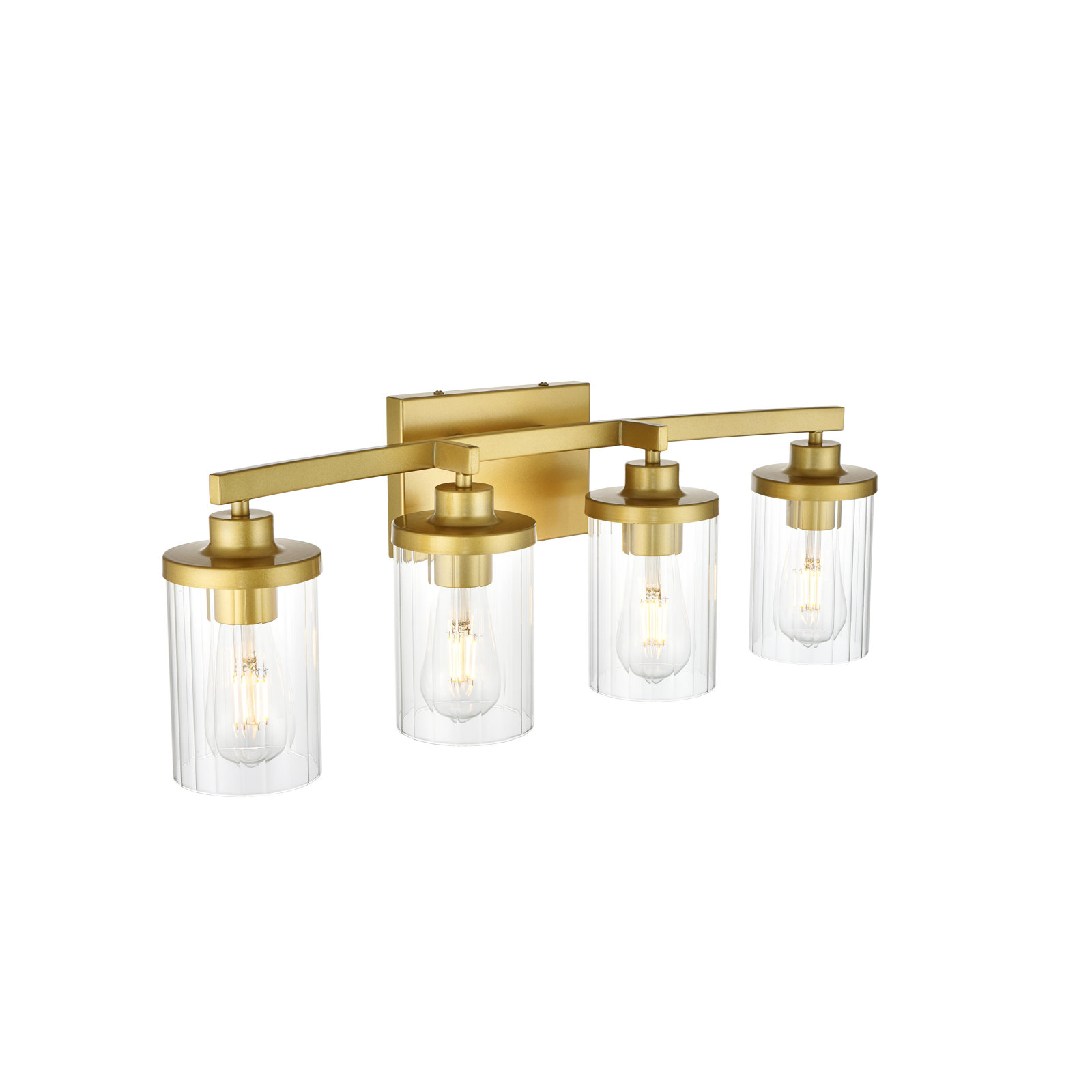 Dariela Dimmable Vanity Light, Brass, 10" H x 25" W x 25" D, 4 Lights