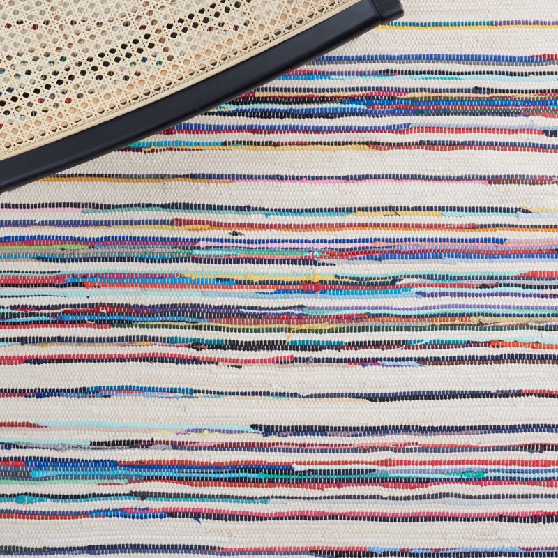 Tapis en coton tissé à la main Burks, Rectangle de 10 pi x 14 pi