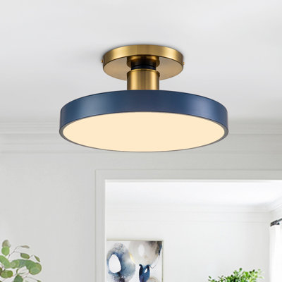 Anele 1-Light 40cm Minimalist Round Dimmable LED Semi Flush Mount
