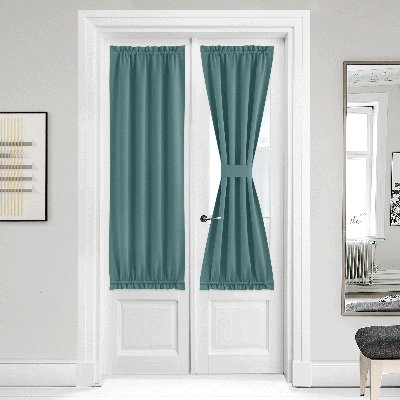 Blackout Curtain for French Door, Rod Pocket Thermal Insulated Drapes Privacy Window Panel for Living Room/Doorways/Classroom, 1 Panel