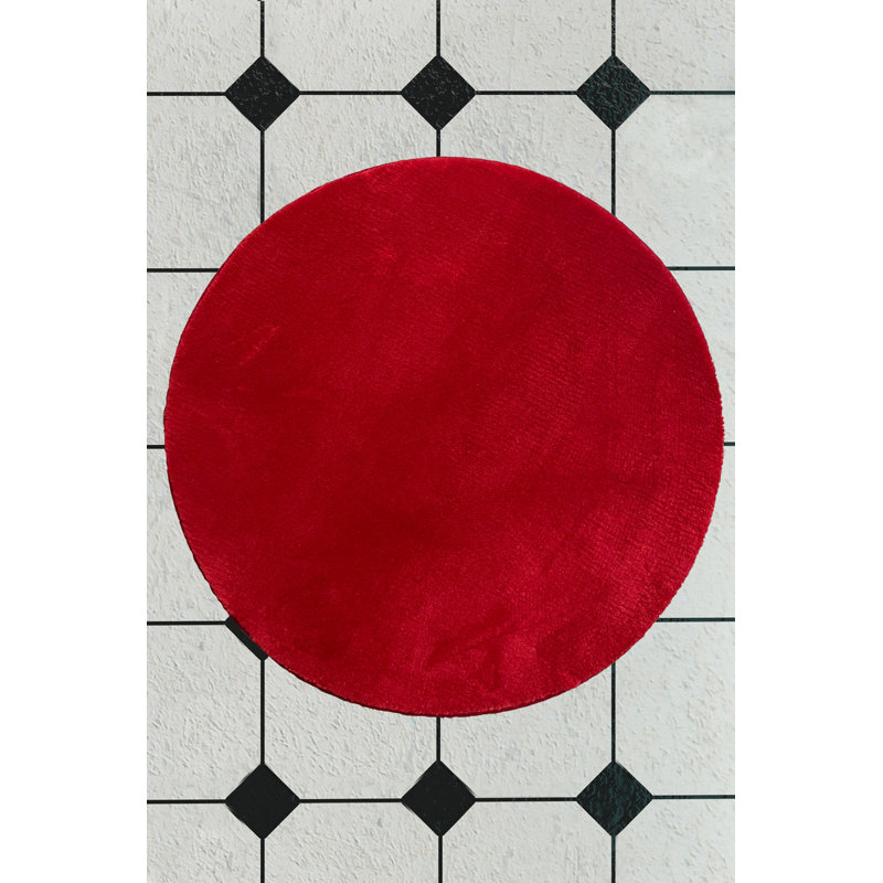 Wunderlich Non-Slip Bath Rug, Red, 120cm W, 120cm L