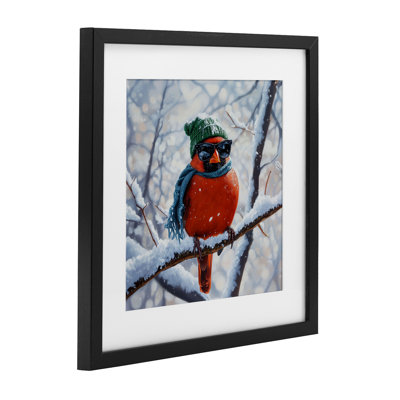 «Christmas Cool Cardinal», reproduction encadrée sous verre, conception de Jim Baldwin
