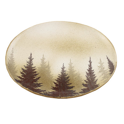 Clearwater Pines Pines Ceramic Southwestern Rustic Lodge 1 Piece Serving Platter