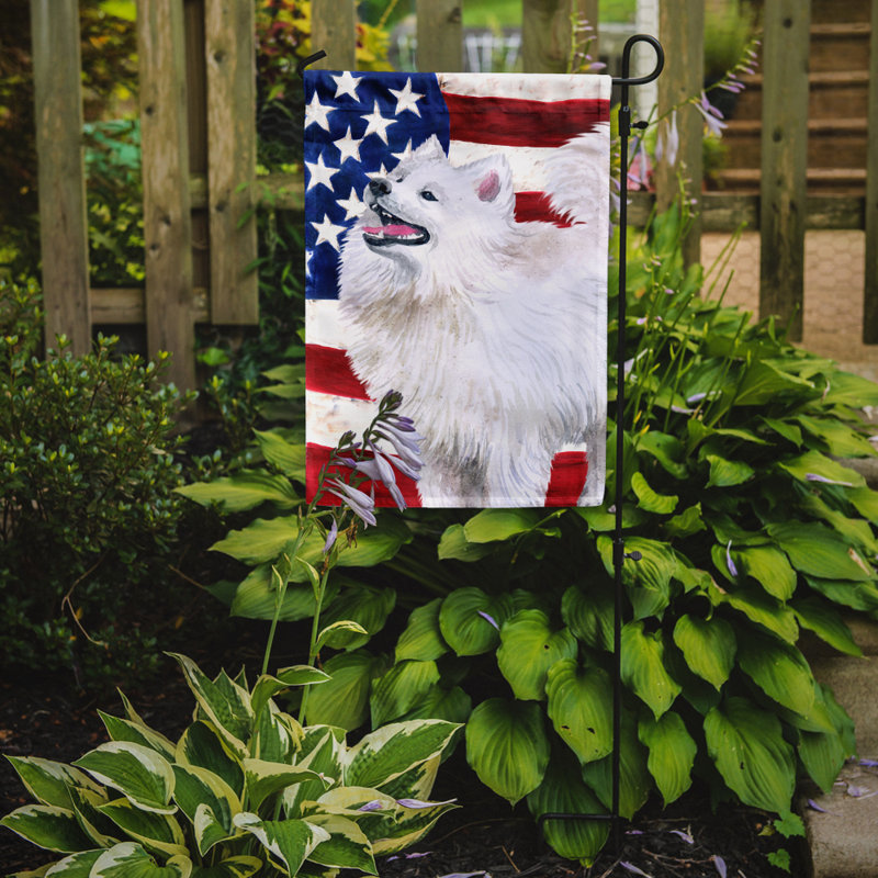 2 côtés en polyester de 2 côtés american drapeau de jardin, Schipperke