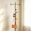 Portemanteau en acier inoxydable avec crochets en bois