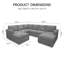 Canapé modulaire de rangement en U avec deux repose-pieds-348745473