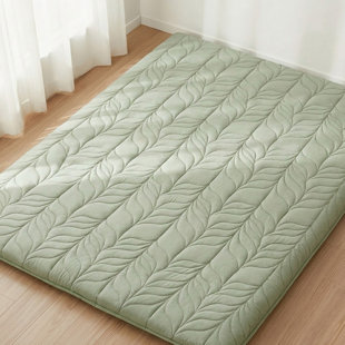  Japanese Floor Mattress Futon Mattress Twin Size, 4" Thicken Roll Up Tatami Mat 100% Cotton Washable Cover, Portable & Foldable Floor Bed Mattress for Sleeping, Dormitory, Adult Kids, Green