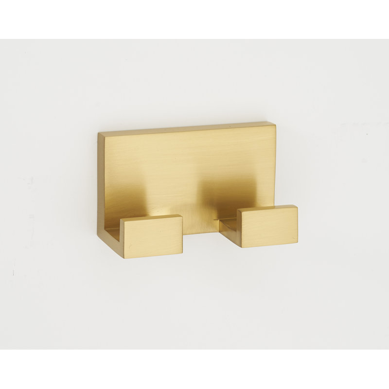 Linear Double Robe Hook, Satin Brass