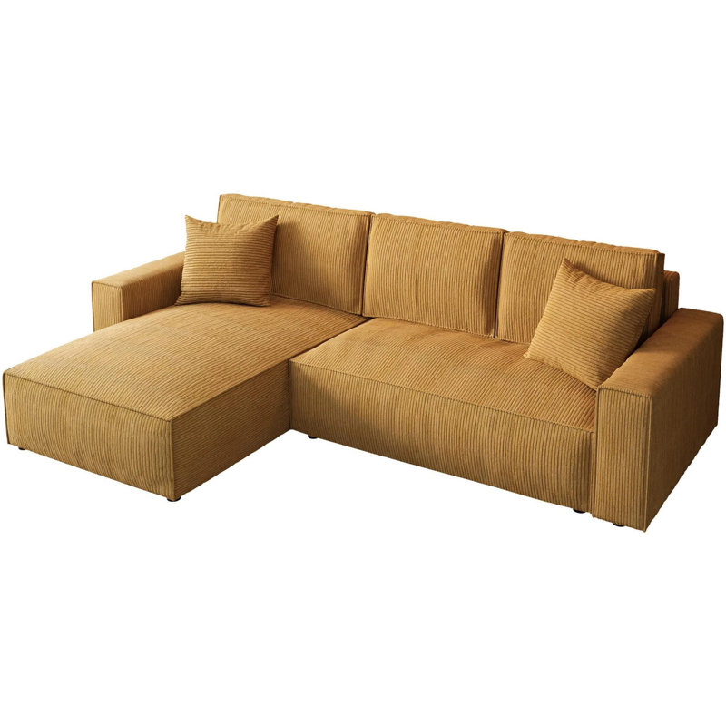Damionna 4 Seater Sofa Bed, Left Hand Facing, Yellow