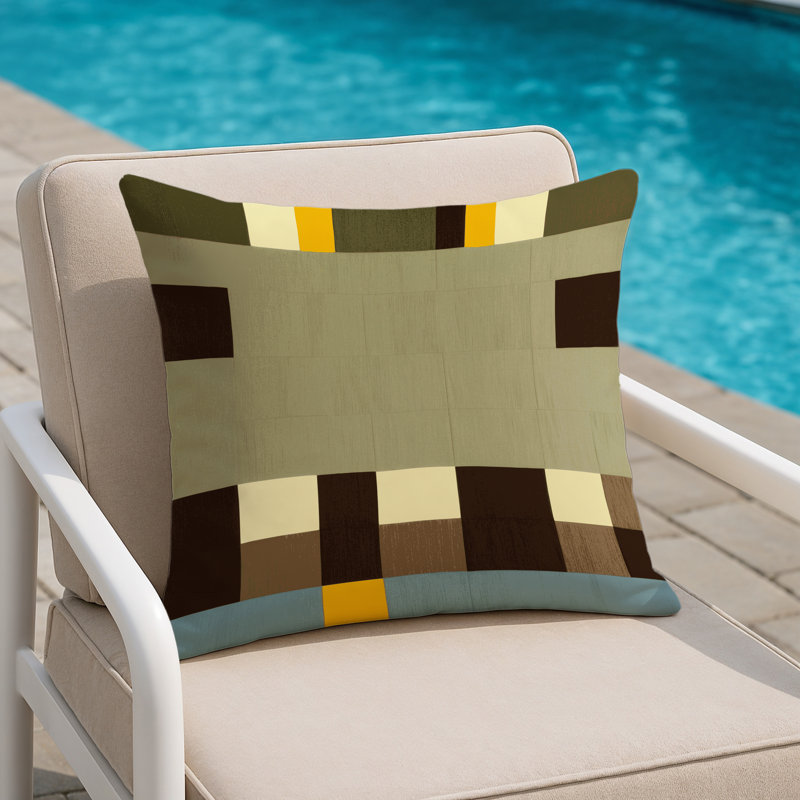 Pixel Patchwork Indoor And Outdoor Pillow, Square 20"