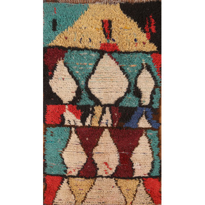 One-of-a-Kind 4'3" X 7'1" 1970s Wool Area Rug in