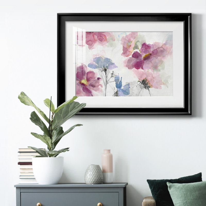 Prairie Wildflowers, reproduction encadrée de qualité supérieure - prête à être accrochée, Noir