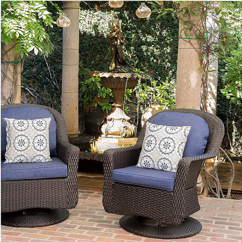 Fauteuil club pivotant, Bleu, Noir