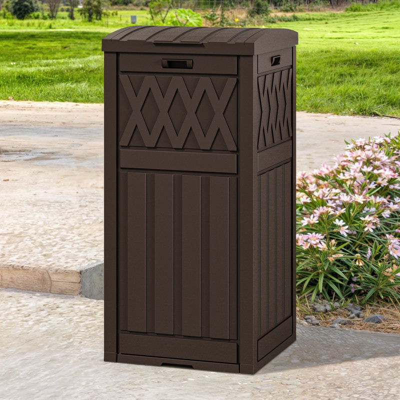 Boîte de rangement en résine Balconera 31 gallons, Brun