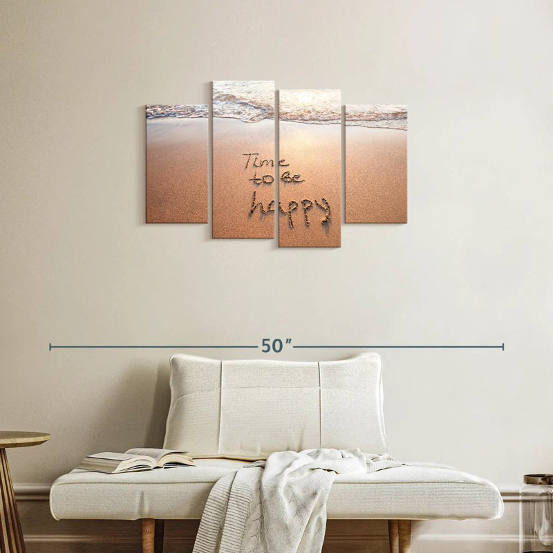 Tergel Time To Be Happy Quote, 22" H x 36" W