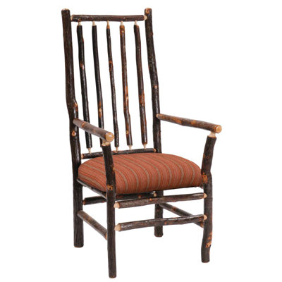 Fireside Lodge Hickory High Back Spoke Back Arm Chair - Espresso Seat