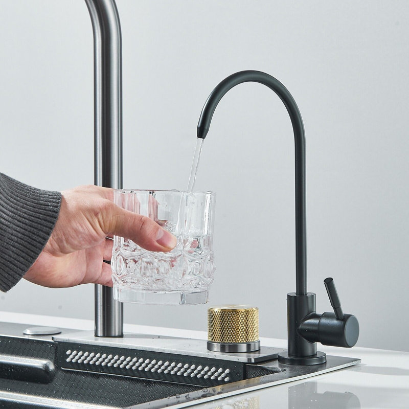 Robinet de cuisine à évier en acier inoxydable