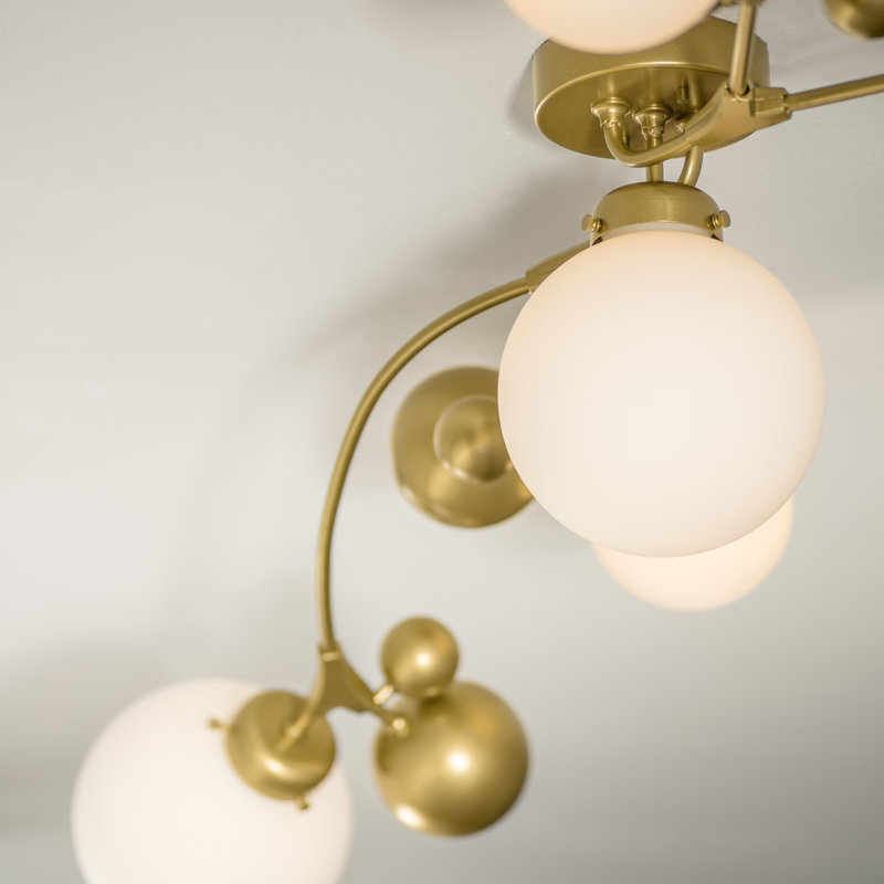 Sprig 5 - Light 61.7" Semi Flush Mount, Soft Gold, Opal