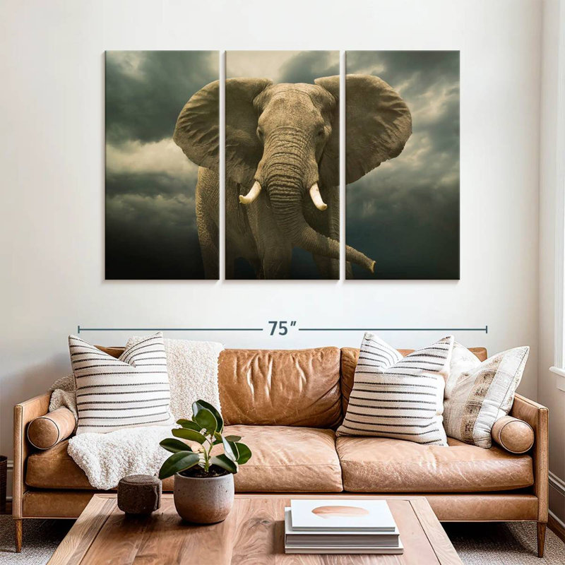 Brampt Male Elephant, 42" H x 65" W
