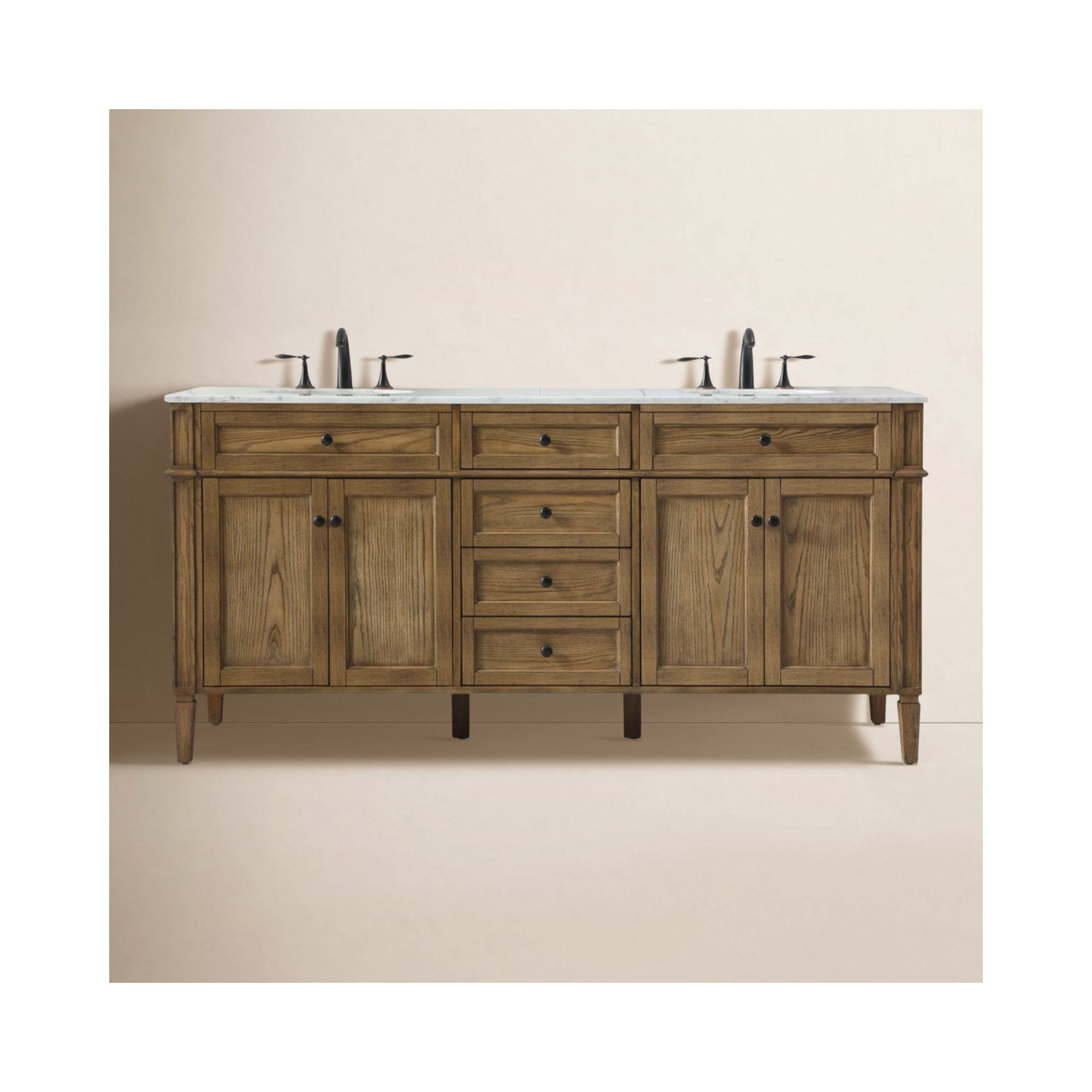 Rivers 72'' Double Bathroom Vanity, Driftwood