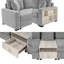 Canapé modulaire 79,3 po avec accoudoirs de rangement et console centrale, canapé 2 places en chenille avec coussins amovibles pour le salon-1310217915
