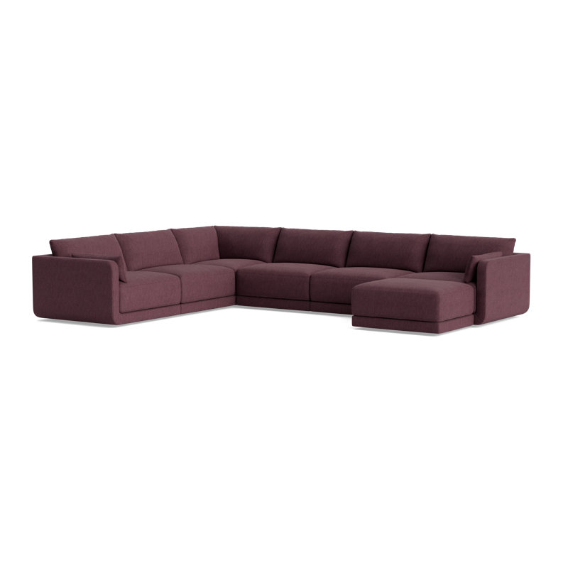 Eva Modular Sectional, Performance Weave - Aubergine