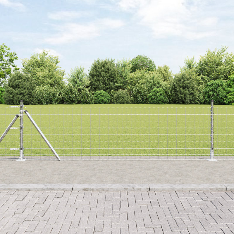 Fence with Post, Silver, 60 x 2500 x 0.2 cm