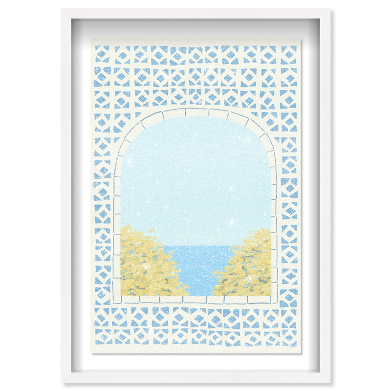 Mediterranean Window II Shadowbox Architecture Print by Oliver Gal, Black Frame, 10 x 15, 55.5"H x 37.5"W, White Shadowbox