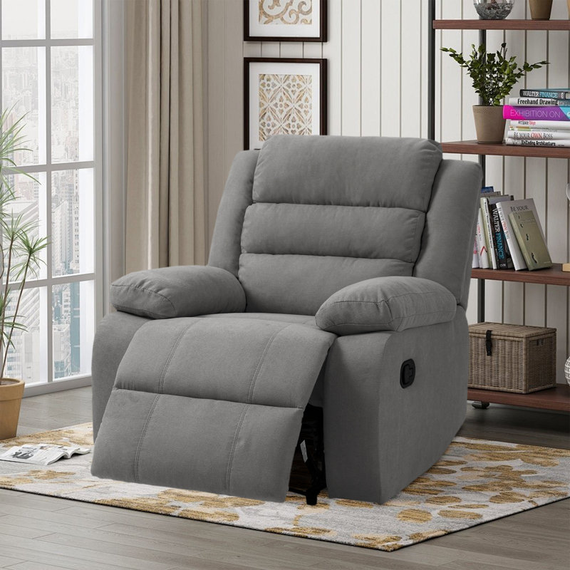 Fauteuil inclinable manuel avec dossier à oreilles Ameiah, Gris