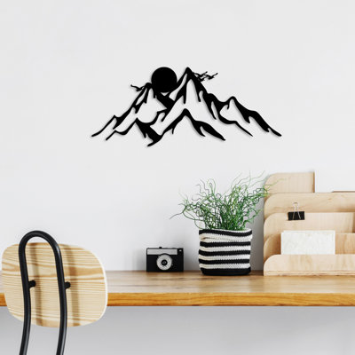 Stylish Black Decorative Metal Wall Accessory, 19.7 x 8.3 inches | 100% Metal Construction, Thickness: 0.06 inches | Easy Wall Mount with Back Hanging Piece | Perfect for Modern Home Decor & Unique Accent Pieces