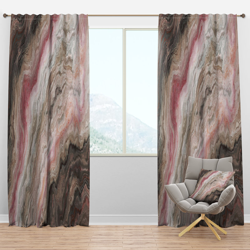 Panneau de rideau simple semi-diaphane avec passe-tringle Mid-Century Onyx, l 52 po x L 84 po