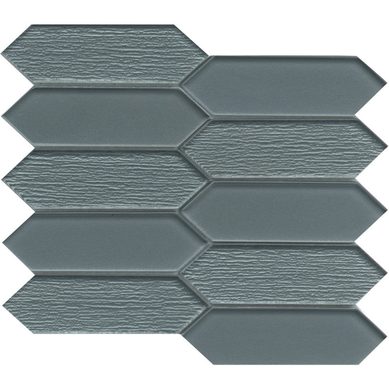 Picket Silver 9 in. x 11 in. Glossy Glass Wall Tile (7.84 sq. ft./Case), Blue