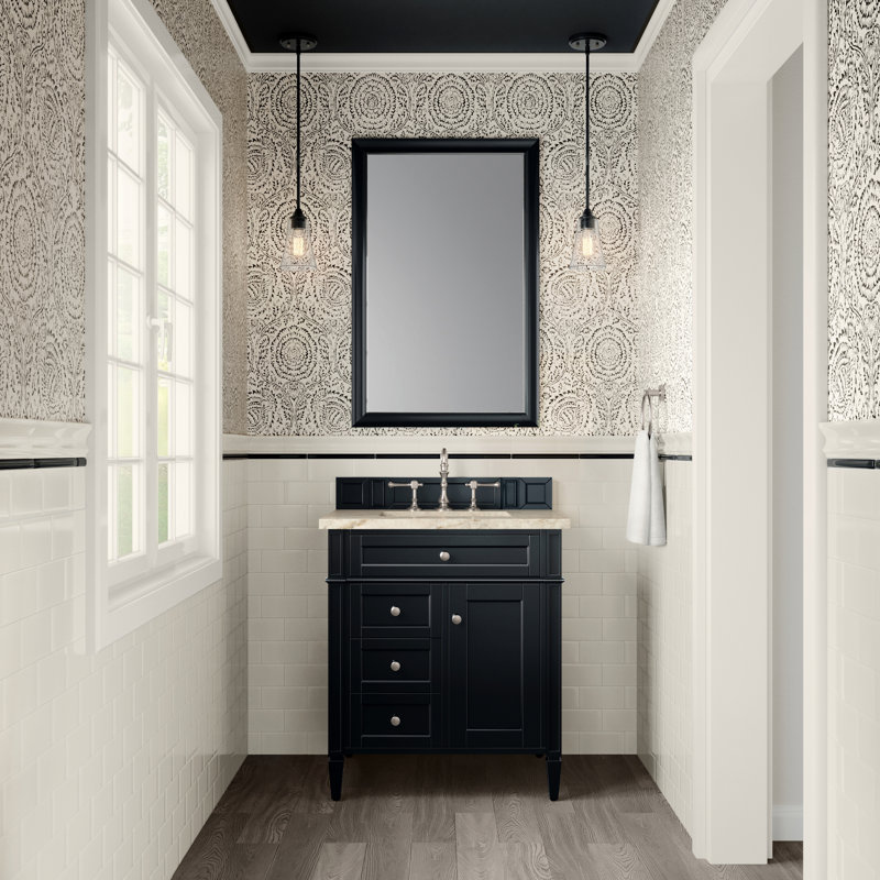 Brittany 30'' W Single Vanity, Black Onyx, Tajnar Eclos, 8" Widespread