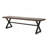 Outdoor Aluminum Dining Bench With Steel Frame, Brown / Black-1179032198