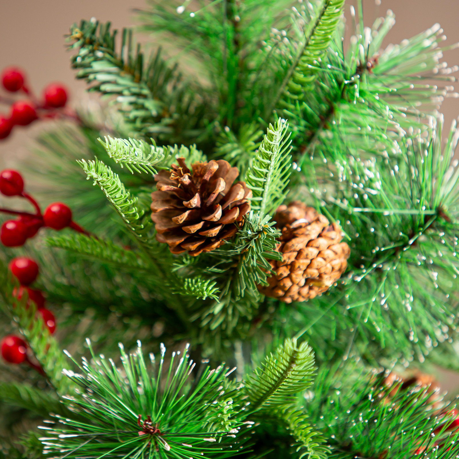 48" Pre-Lit Pinecone Berry Tree