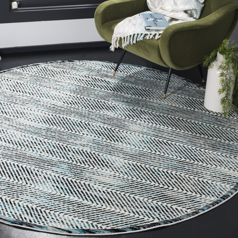 Coggin Performance Abstract Rug, Round 6'7"