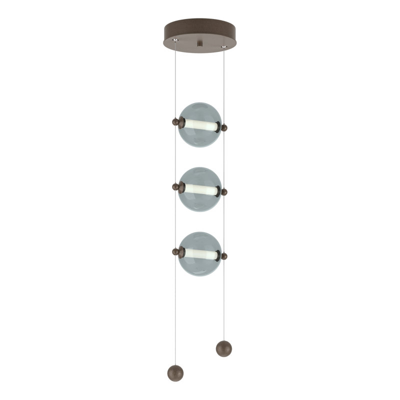 Abacus 3 - Light Cluster Globe LED Pendant, Cool Gray, Bronze