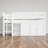 Full Size Low Loft Bed, Front Chalkboard Panel, Storage Cabinet And Shelves, Contemporary, Kids Bedroom-51453590