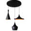 Ensemble de trois luminaires suspendus noirs