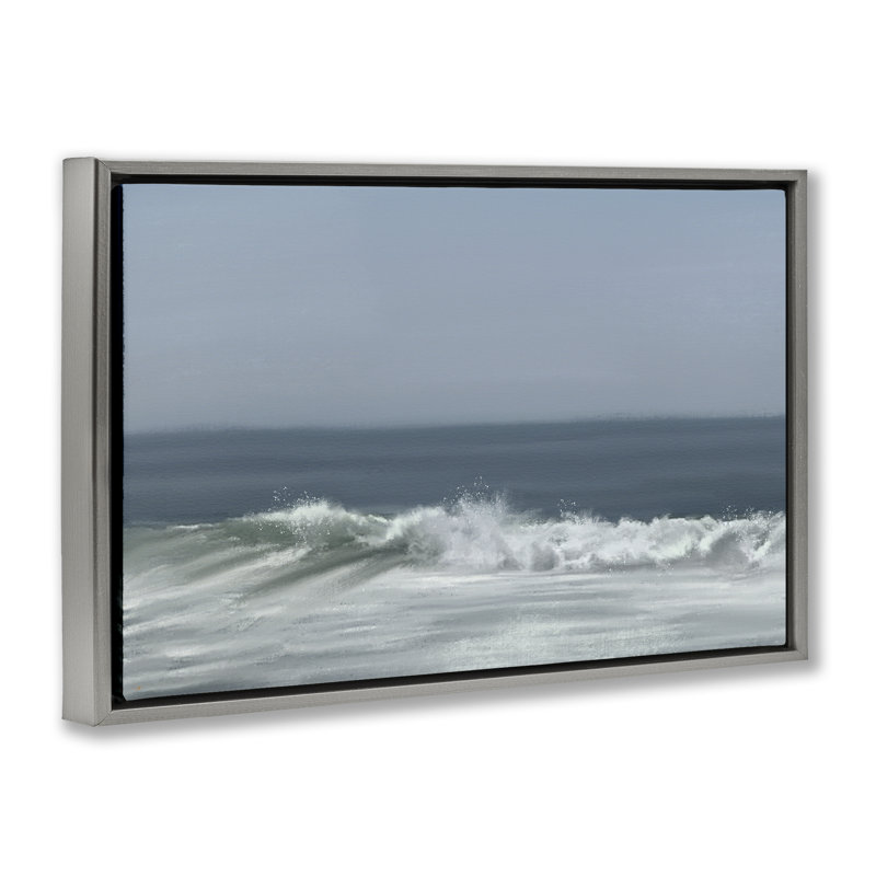 Cadre flottant Hectic Beach Waves, design par Matthew Piotrowicz, Cadre flottant gris lustré, H 21 po x l 31 po