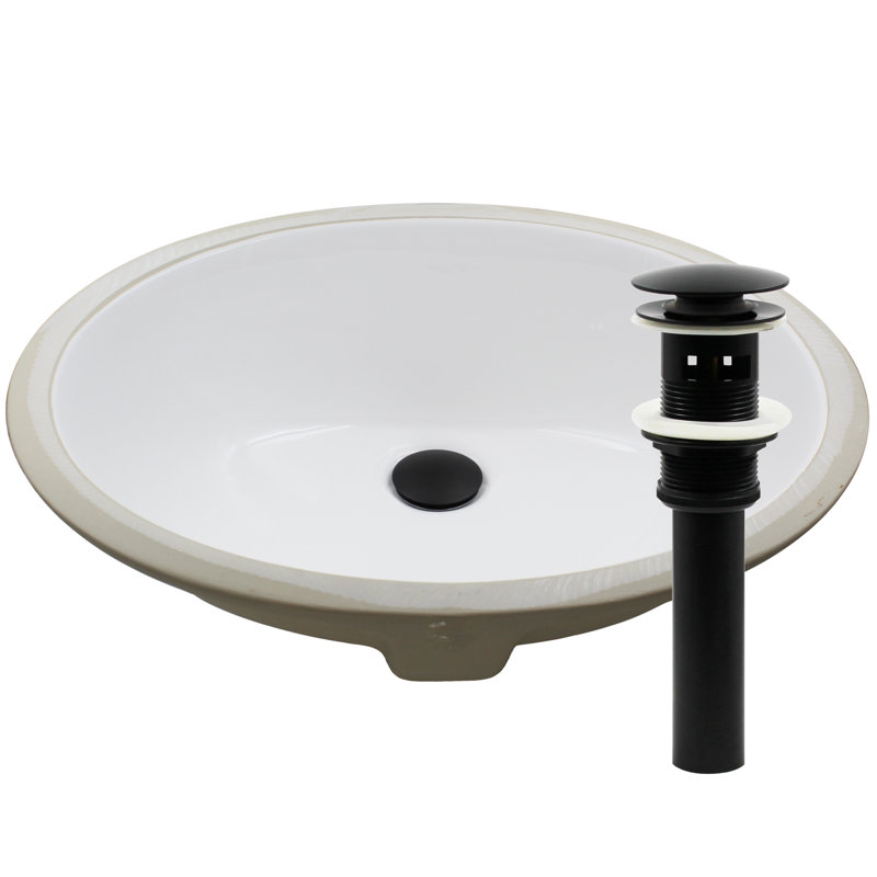 Novatto 19.5'' Porcelain Oval Bathroom Sink, Matte Black