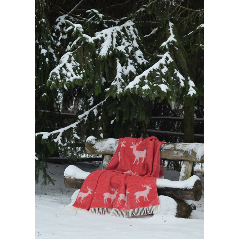 Deer Wool Throw, Red