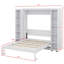 Grand lit escamotable mural avec portes de compartiment de rangement-1144816540