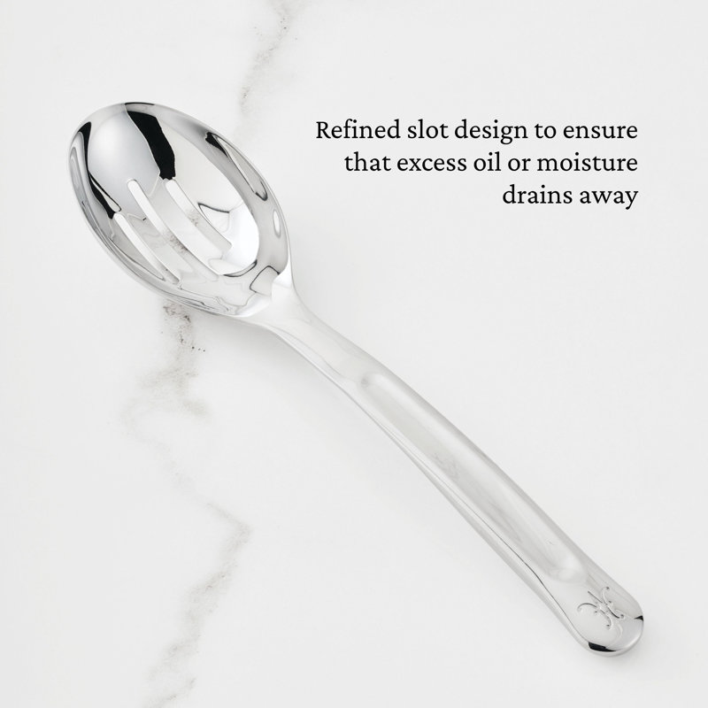 10.5-Inch Stainless Steel Slotted Serve Spoon